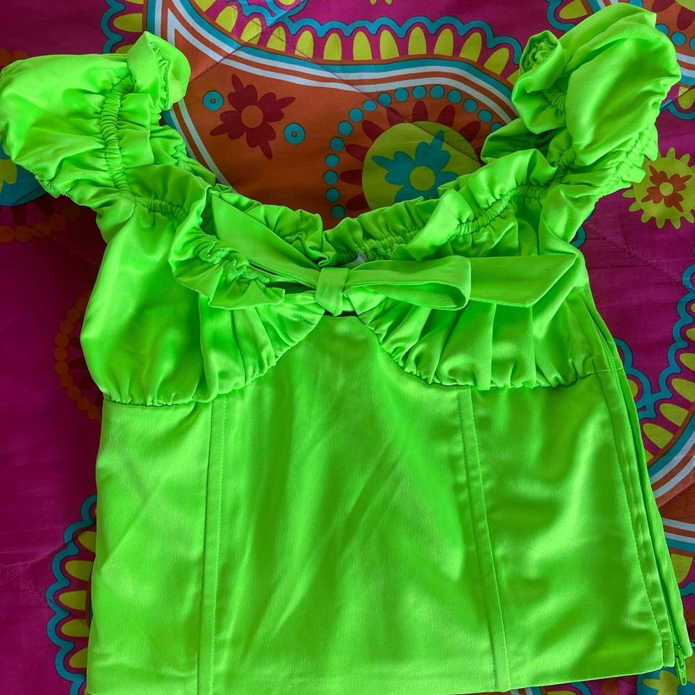 I.AM.GIA Neon Green Crop Top